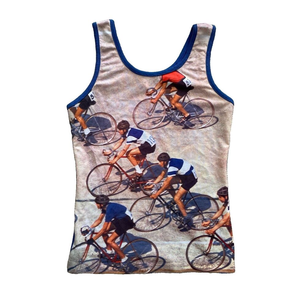 60s Esprit by Campus Tank Top Vintage Kids Size Bicycle Cyclist Bike Race XS S